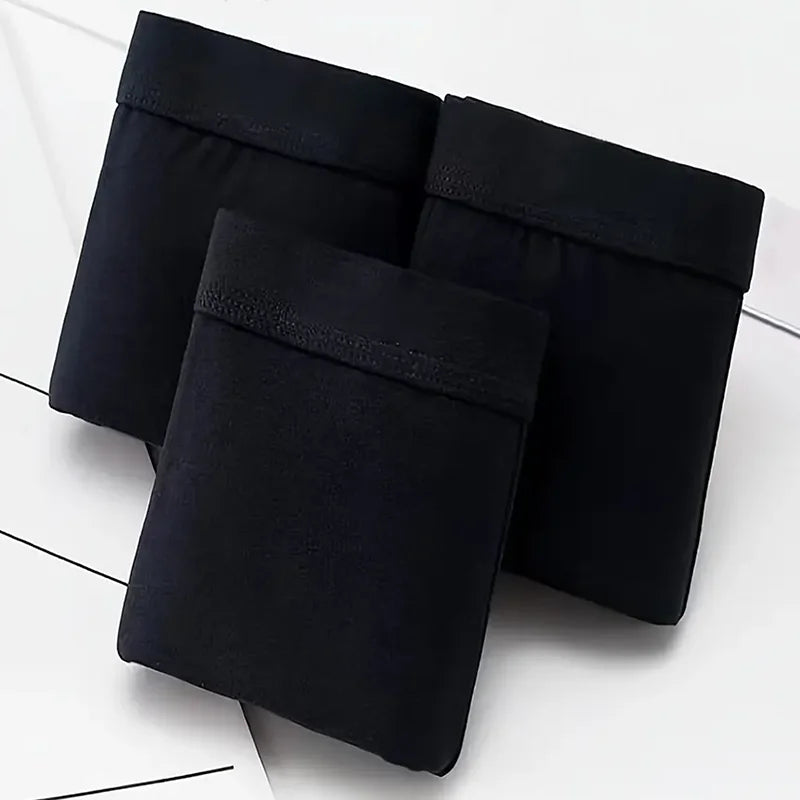3-Piece Set Of Men's Black Sexy Boxer Shorts, Soft And Breathable Casual Underwear, Men's Comfortable Boxer Shorts
