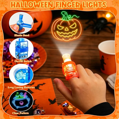 4/40PCS Halloween LED Finger Lights Neon Party Favors Glow in the Dark Rave Party Supplies Goodie Bag Stuffers Box Prizes