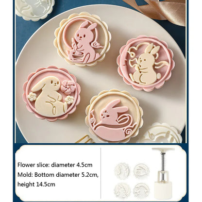 1 set DIY Mooncake Mold Plastic Hand Press Pastry Mold Hand Press Mung Bean Cake Model Pastry Embossing Make Kitchen Baking Tool