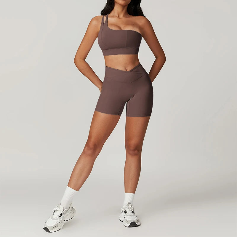 Skinny Sports Sets Women's Tracksuit Scrunch Butt Fitness Suits Push-Up Sexy Workout Sportswear Tights Short Activewear Woman