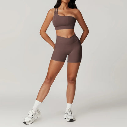 Skinny Sports Sets Women's Tracksuit Scrunch Butt Fitness Suits Push-Up Sexy Workout Sportswear Tights Short Activewear Woman