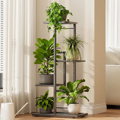 Multi-Tier Rolling Plant Stand, 3 Tier Metal Plant Shelf with Wheels, Space-Saving Plant Organizer for Balcony, Living Room, Kit