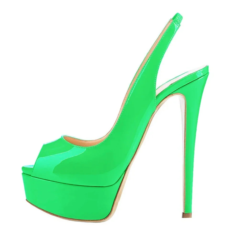 New 2026 Women Sandals Fashion 14CM Super High Heels Sexy Open Toe Platform Sandals Gladiator Party Dress Red Wedding Shoes