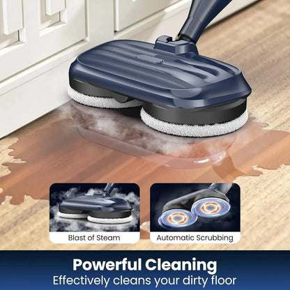 Steam Mop Cleaner with Rotating Mop Pad 10 in 1 Lightweight Spin Mop 1300W Powerful Floor Steamer for Home Hardwood Laminate VM6