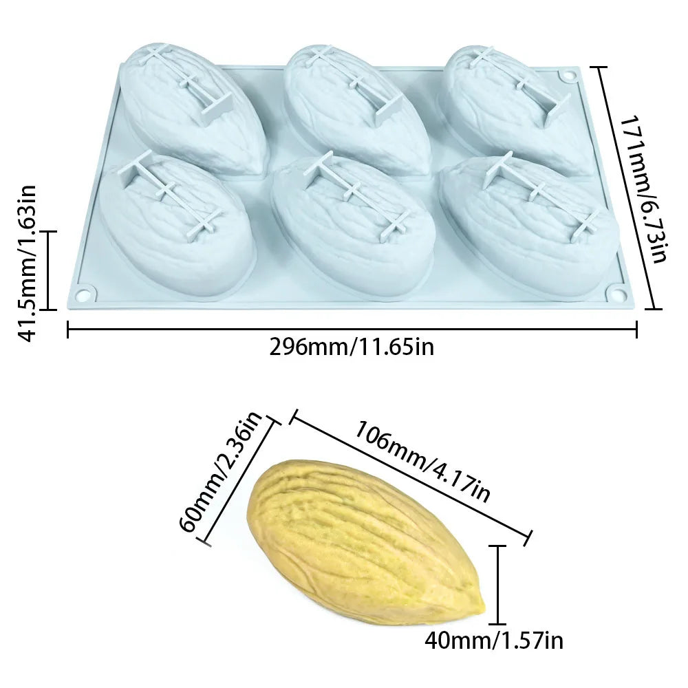 DIY Silicone Mold Nut-Shaped Pistachio/Almond/Pecan/Coffee Bean Mousse Mold Candles Chocolate Ice Mould Kitchen Cake Decor Tool