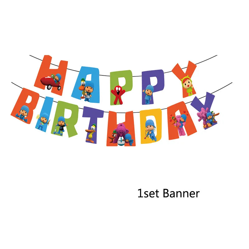 Pocoyoed Foil Air Balloons Eily Pato Latex Ballons Elephant PP Party Happy Birthday Banner Baby Shower Decoration Kids Boys Toys