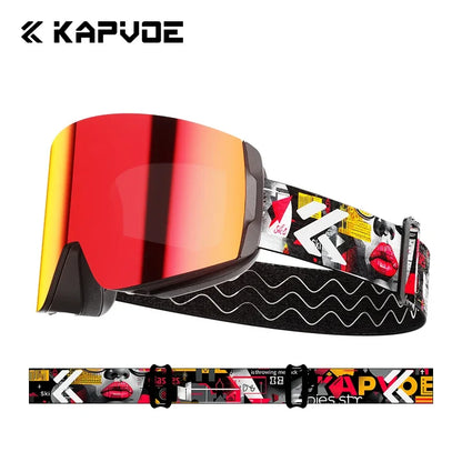 Kapvoe Snow Goggles Ski Snowboarding Skiing Sunglasses for Women Men Anti-Fog Lens UV400 Photochromic Glasses Motorcycle Glasses