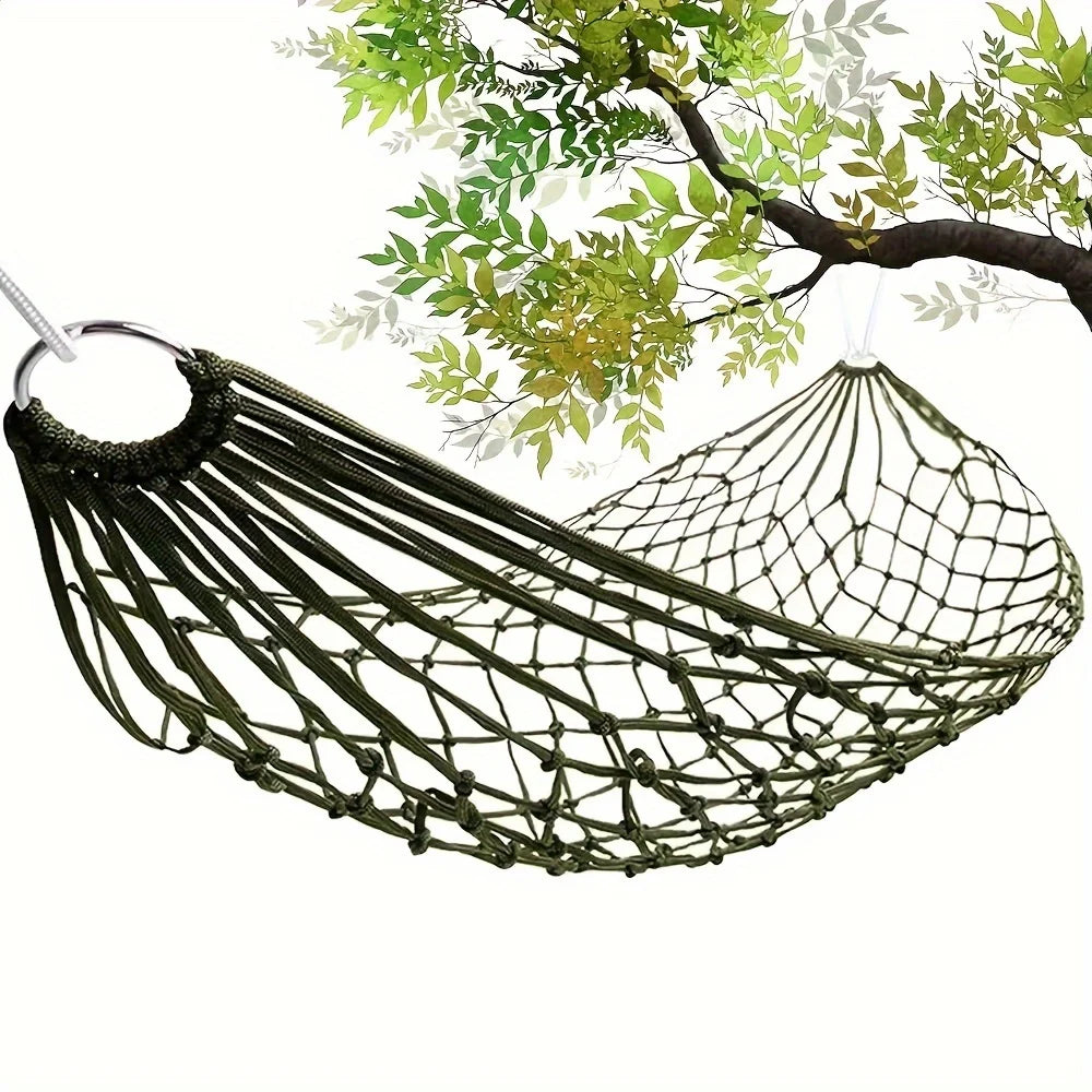 Outdoor Sports Hammock, Camping Hammock with Nylon Ropes And Hooks, Suitable for Gardens, Beaches, Patios, And Travel