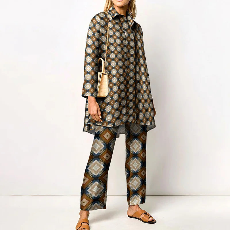 Long Sleeve Turn Down Collar Casual Outfits Ladies Button Tops Wide