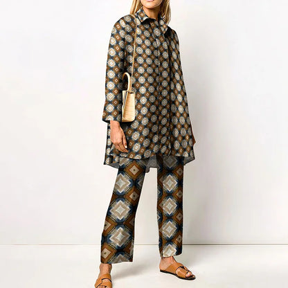 Long Sleeve Turn Down Collar Casual Outfits Ladies Button Tops Wide