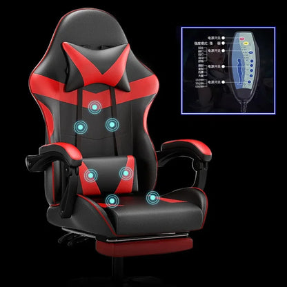 2026 New Home and Commercial LED Light Bluetooth Audio E-sports Chair Rotatable Lifting Roller Back Chair with Leg Rest High Qua