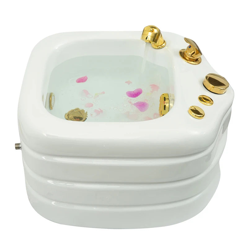 Acrylic Foot Spa Tub with Water Tap & Shower Head, Upgraded Water Pump, 7 Color Lights, Salon Foot Bath for Foot Massage