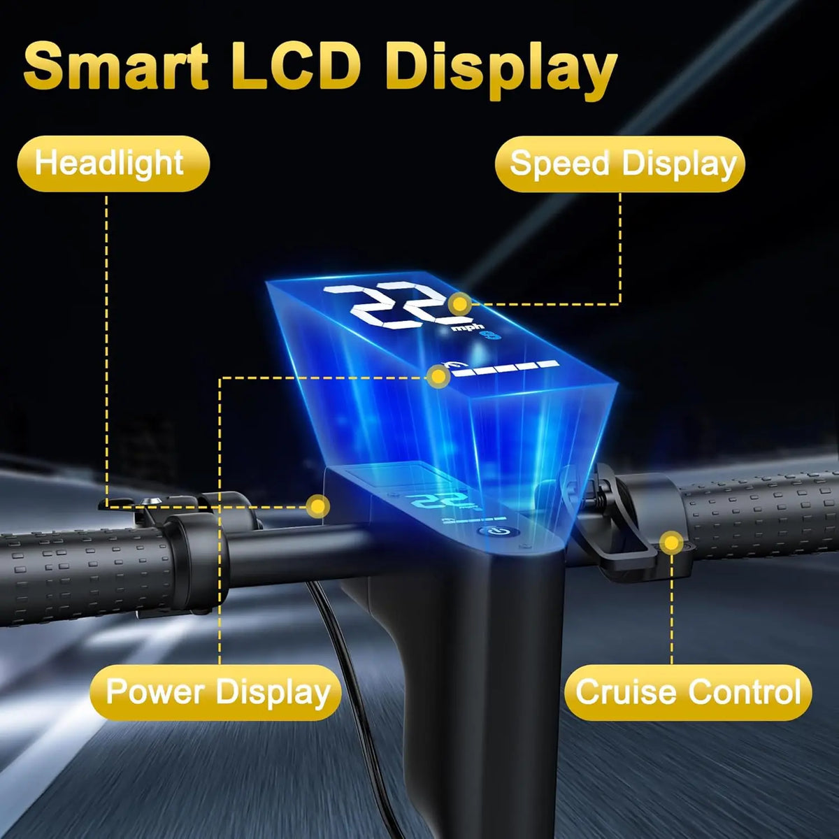 10" Adult Electric Scooter 500W Brushless Motor 22Mph Max Speed 28Miles Max Range Double Suspension & Dual Braking Waterproof Smart App Control for Commuting