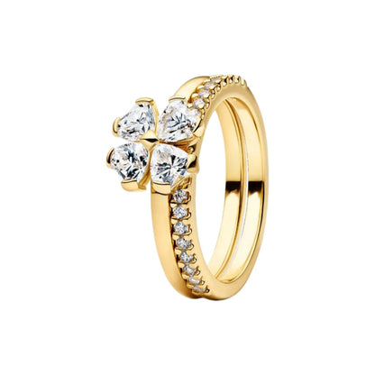 2026 Summer New 925 Silver Ocean Wave Ring Flower Love Women's Ring Fashion DIY Jewelry Gift