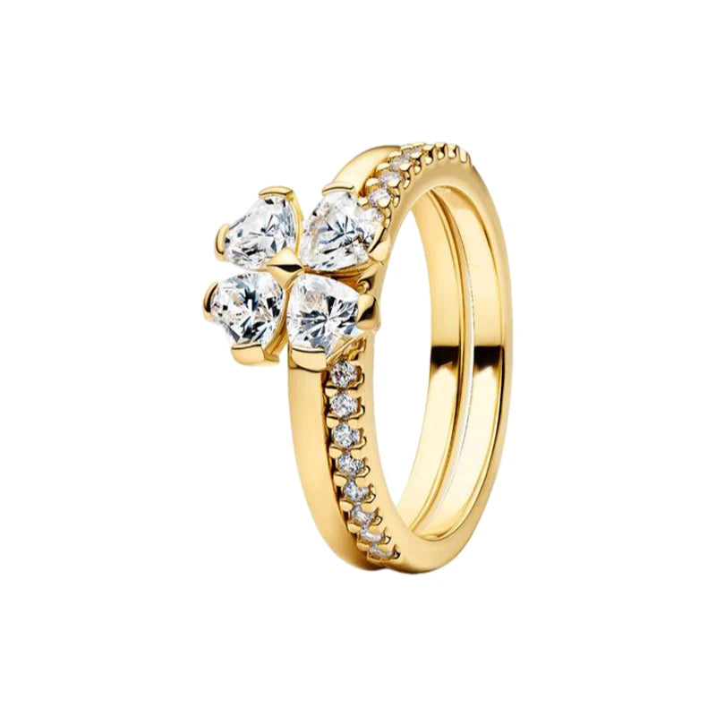 2026 Summer New 925 Silver Ocean Wave Ring Flower Love Women's Ring Fashion DIY Jewelry Gift