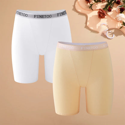 2pcs Women's High Waisted Boxer Briefs Cotton Plus Size Panties Sexy Elastic Waistband Sports Shorts Casual Comfortable Lingerie