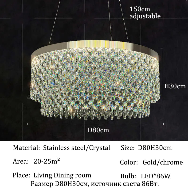 Luxury Crystal Chandelier Light Ceiling Hanging Lamps Home Decoration Dining Room Chandeliers Lights Lighting for Living Room