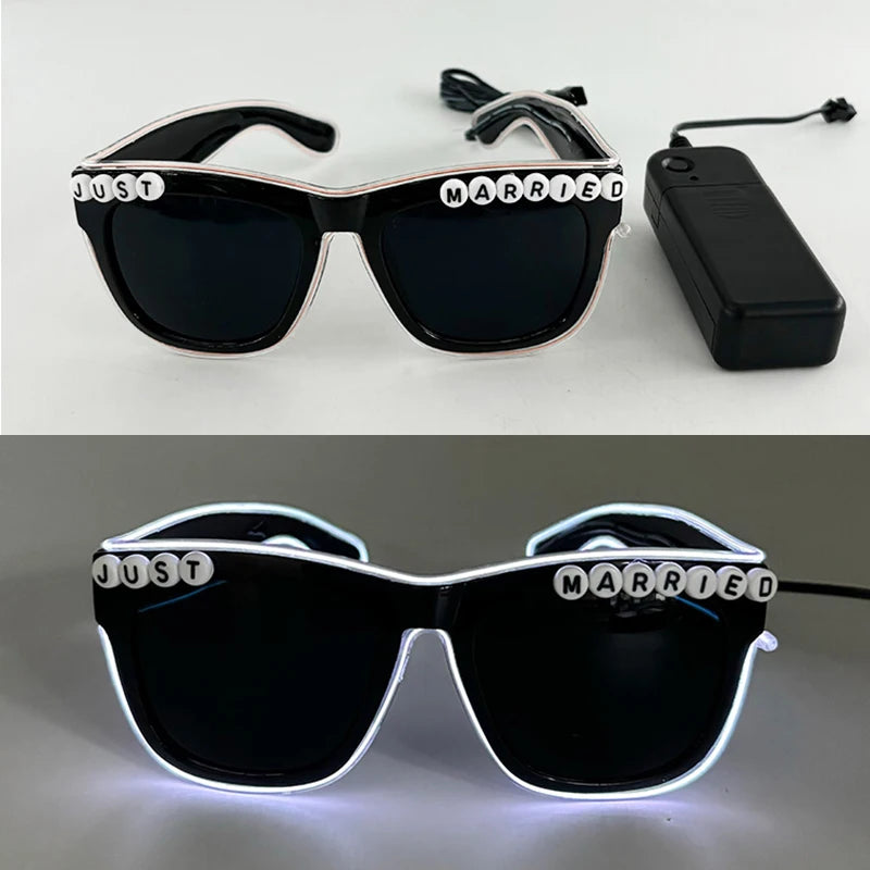 1PC Light Up LED Glasses Glow Sunglasses EL Wire Neon Glasses Glow in The Dark Party Supplies Neon Party Favors for Adults