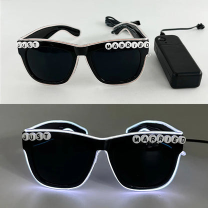 1PC Light Up LED Glasses Glow Sunglasses EL Wire Neon Glasses Glow in The Dark Party Supplies Neon Party Favors for Adults