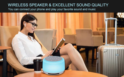 7 RGB Night Light & 24 Soothing Relax Sleep Sounds Machine with Adjustable Brightness Wireless Speaker White Noise Sound Machine