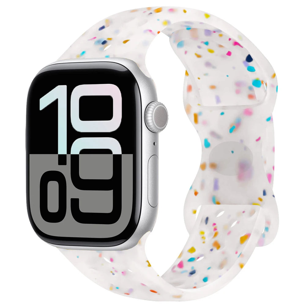 Silicone Strap For Apple Watch 11 10 9 8 7 46mm 45mm 42mm 41mm Ultra 3/2 49mm Breathable Bracelet Wristband iWatch 6 5 4 SE 44mm