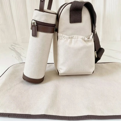 European & American Luxury Diaper Bag Kit wholesale Cross‑body Mommy Bag Bottle Insulator & Changing Mat for Family Outings
