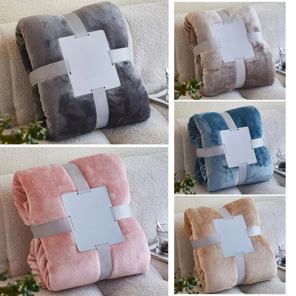 Soft Flannel Fleece Throw Blanket Solid Color Lightweight Plush Blanket for Bed Sofa Couch All Season Nap Blanket