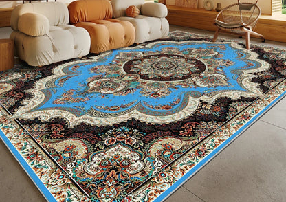 Ethnic Style Bedroom Decor Retro Carpet Light Luxury Carpets for Living Room Washable Lounge Soft Floor Mat Anti-slip Study Rug