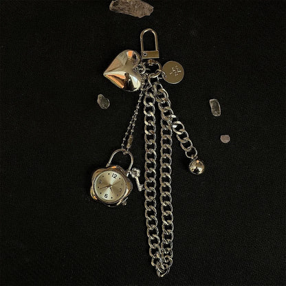 Original Hollow Heart Pocket Watch Chain Keychain Design Steampunk Clock Vintage Necklace Pendant Jewelry Watch Men Women Gift