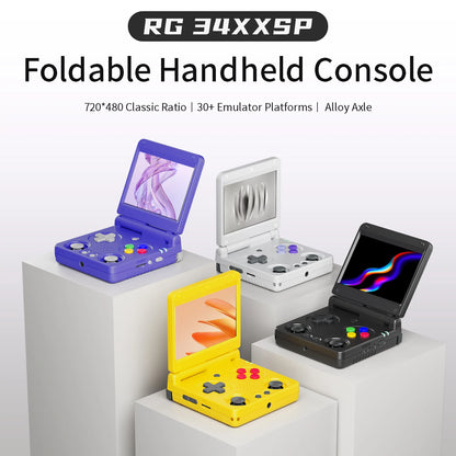 Anbernic RG34XXSP RG35XXSP Flip Handheld Game Console IPS Screen Linux 64-bit Collapsible Retro Video Gaming Player 5000+ Games
