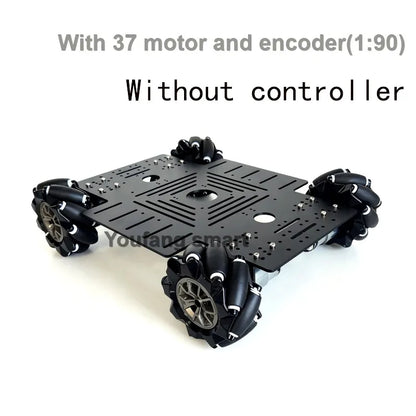 25Kg Big Load 4WD Mecanum Wheel Robot Car 330+240mm Chassis with 12V Encoder Motor for Arduino ROS Robot Arm DIY Kit Toy Parts