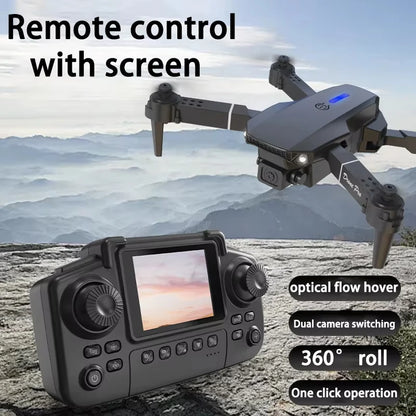 2026 E88 Drone 8K 5G HD Dual Camera Aerial Photography Remote Control Screen Display Control Aircraft Quadcopter Adulthood Toy