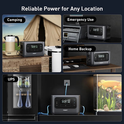 PISEN 1008Wh 1000W  (2000W Peak Power) Solar Generator LiFePO4 Battery Portable Power Station for Home Backup, Hurricane Emergency, Outdoor Camping / RV/Garden Party