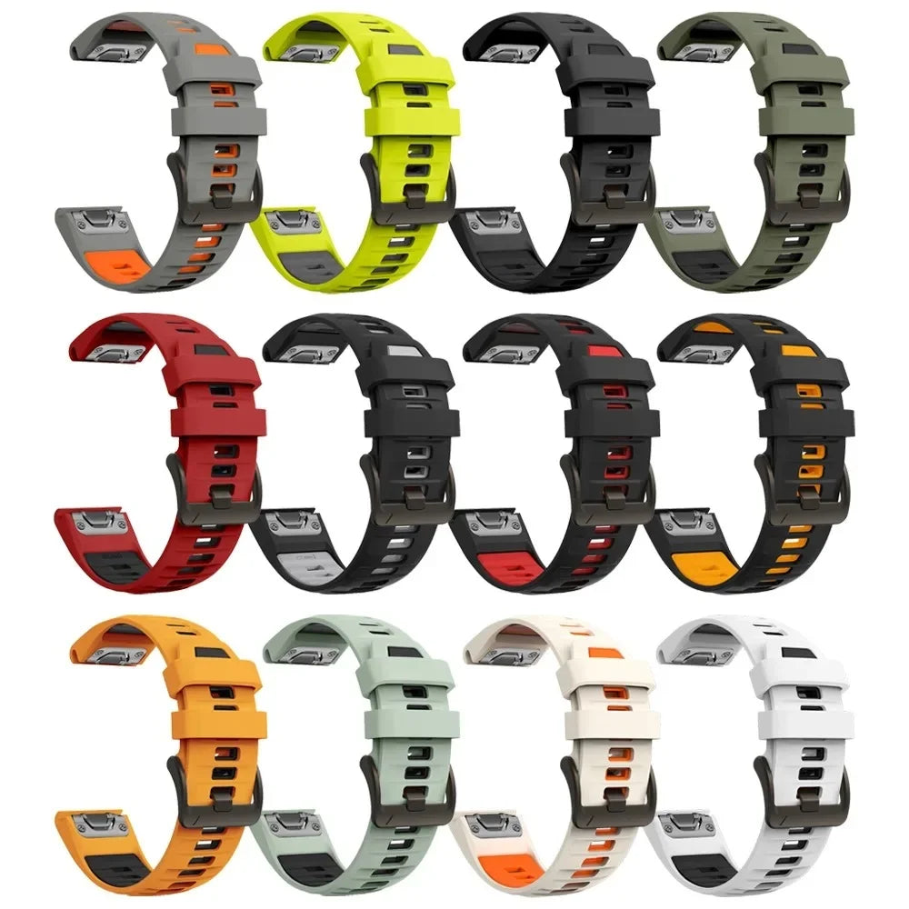 26/22/20mm QuickFit Silicone Watch Band for Garmin Fenix 9 8 Durable Breathable Sport Replacement Strap for Garmin Fenix 9 8 Pro