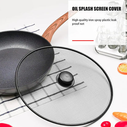 3Pcs 7.4+8.3+9.8in Splatter Guard Screens Mesh Grease Splatter Lid, Oil Proof Pan Cover Kitchen Cooking Accessories