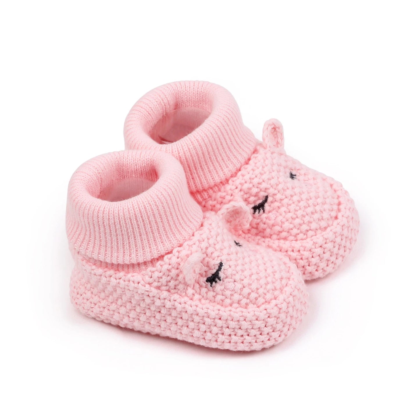 0-12months Infant Knitted Baby Booties with Ears Soft Comfortable Winter Shoes  for girls boys
