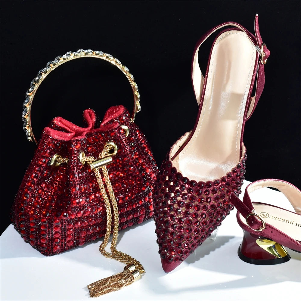 Royal Blue Women Shoes And Bag Set Luxury African Ladies Pumps Match With Handbag Sandals Clutch Escarpins Femme Sandales 938-84