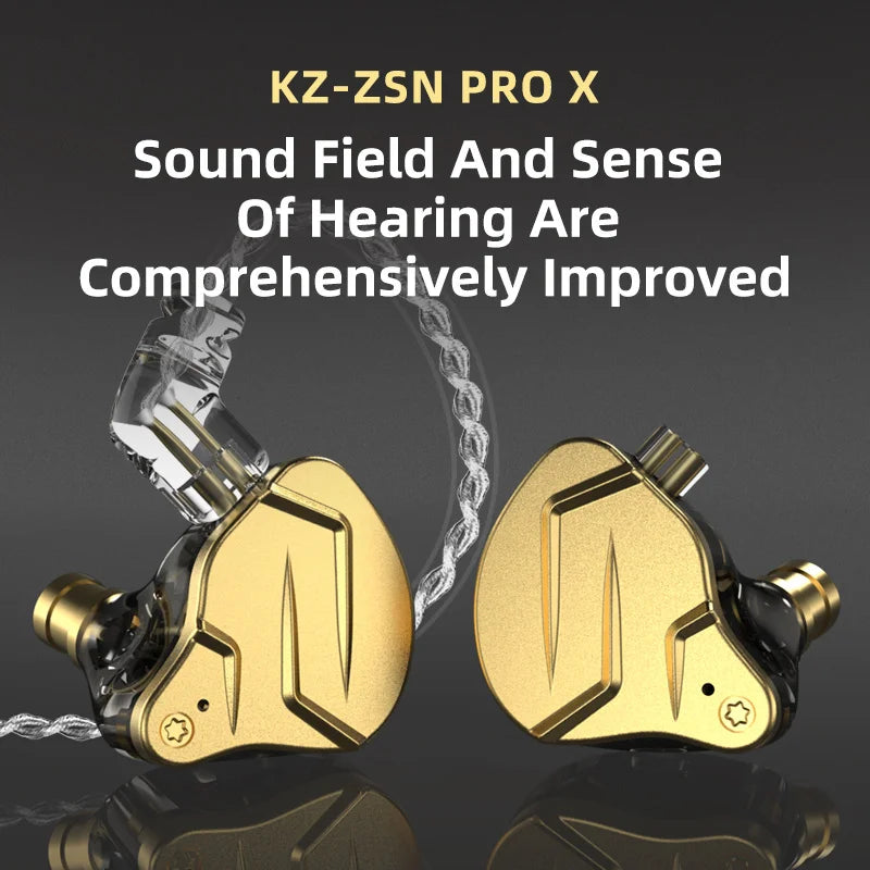 KZ ZSN Pro X metal headphones 1ba + 1dd hybrid technology high-fidelity bass monitor sports headphones and noise-cancelling head