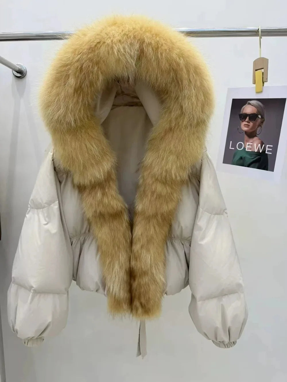 OFTBUY Hooded Loose Puffer Jacket Female New Fashion Luxury Winter Clothes Women Duck Down Coat with Big Natural Fur Collar