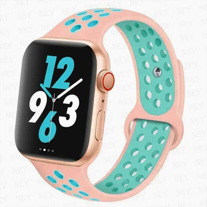 Silicone Sport Straps For Apple Watch 10 Band 45mm 44mm Ultra2 49mm 38/40mm 41mm 42 46mm Bracelet iWatch Series 8 7 6 4 5 3 9 SE