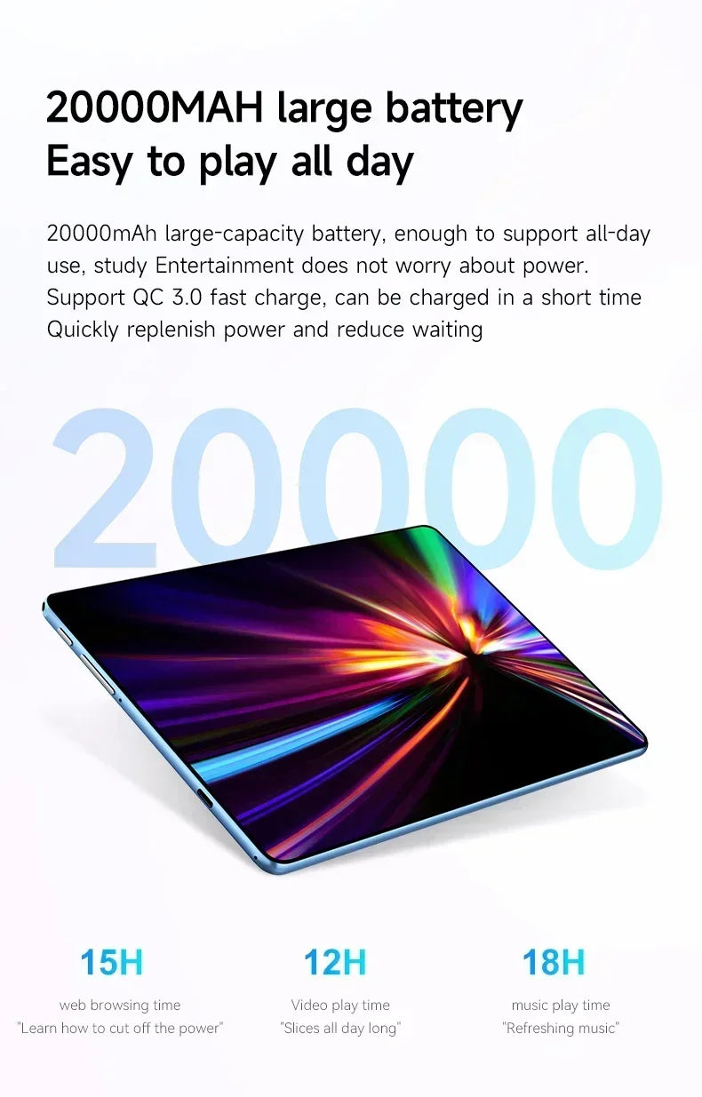 HOT iPad Air PRO 24GB+2TB 5G Dual SIM Tablet Global Version Original 20000mAh 11" Tablet PC Android Upgraded Children's Kids Tab