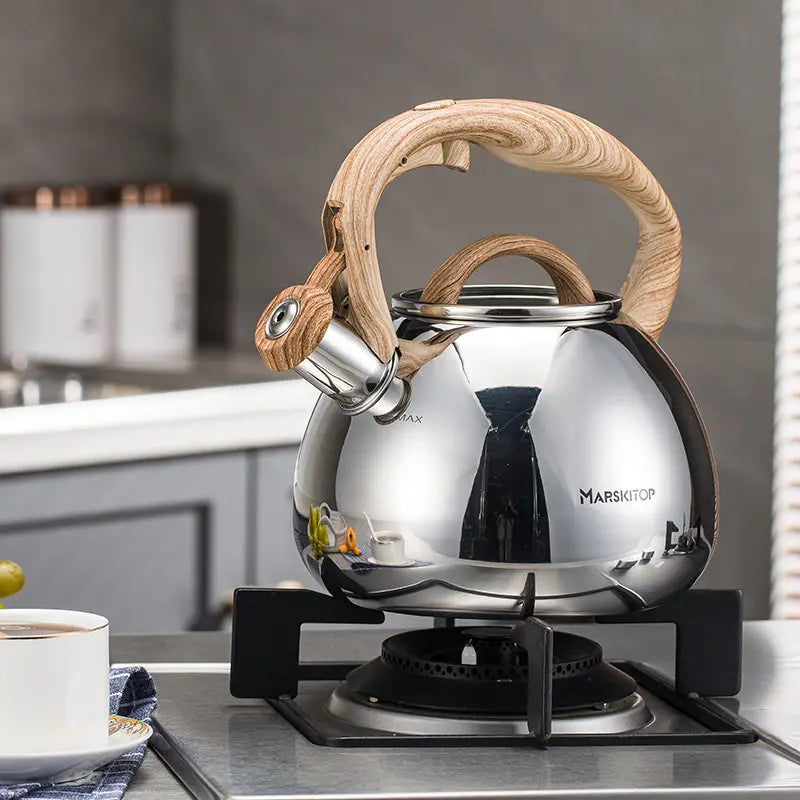 Stainless Steel Whistling Kettle Household Large Capacity Water Boiler Suitable for Gas and Induction Cooker