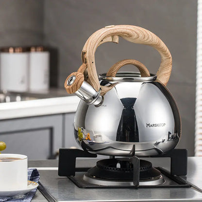 Stainless Steel Whistling Kettle Household Large Capacity Water Boiler Suitable for Gas and Induction Cooker