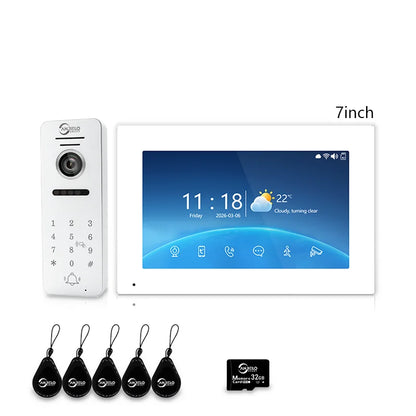 ANJIELO 4‑Wire Tuya Smart Video Door Phone Intercom System PIR Motion Detect Two‑Way Audio Password Unlock Home Villa Security