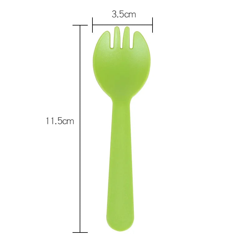 50/100pieces/Pack Disposable Plastic Frosted Fork Spoons Wholesale Fruit Spoons Cake Dessert Tableware Independent Packaging