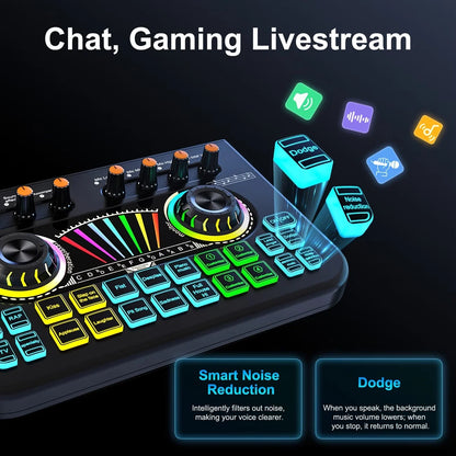 Tenlamp  X3-B333 Mic Mixer Set Podcast Influencer KOL Singing Gaming DJ Mixing Station Controller Equipment Studio Recording Electronic Music Mixer Power Karaoke Machine Available Dynamic Condenser Wireless Microphone Microfo
