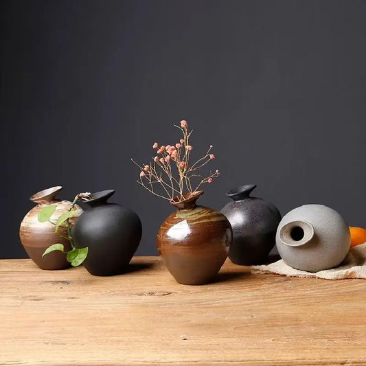 Vintage Japanese Ceramic Vases Living Room Desktop Ornaments Crafts Hydroponic Flower Containers Ceramic Vases Home Decoration