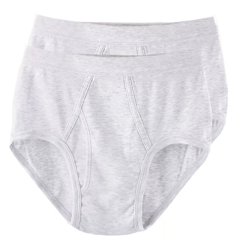 2Pcs/lot Men's Underwear 100%Cotton Briefs Sexy U Pouch Solid Color High Waist Panties Breathable Comfortable Male Underpants
