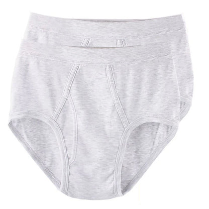 2Pcs/lot Men's Underwear 100%Cotton Briefs Sexy U Pouch Solid Color High Waist Panties Breathable Comfortable Male Underpants