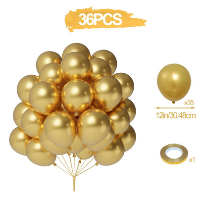 31/36/37/51/101Pcs Metallic Balloons Pearl Latex Balloon Gold Confetti Balloons for Birthday Weddings Baby Shower Party Decor